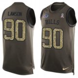 Nike Bills -90 Shaq Lawson Green Stitched NFL Limited Salute To Service Tank Top Jersey