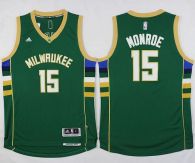 Milwaukee Bucks -15 Greg Monroe Green Stitched NBA Jersey