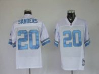 Mitchell and Ness Lions -20 Barry Sanders White Stitched Throwback NFL Jersey