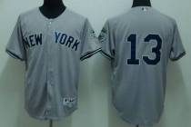 New York Yankees -13 Alex Rodriguez Stitched Grey MLB Jersey