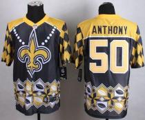 Nike New Orleans Saints #50 Stephone Anthony Black Men's Stitched NFL Elite Noble Fashion Jersey Nike New Orleans Saints #50 Stephone Anthony Black Men's Stitched NFL Elite Noble Fashion Jersey