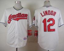 Cleveland Indians -12 Francisco Lindor White Cool Base Stitched MLB Jersey Cleveland Indians -12 Francisco Lindor White Cool Base Stitched MLB Jersey