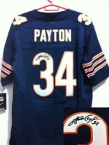 Nike Bears -34 Walter Payton Navy Blue Team Color Stitched NFL Elite Autographed Jersey Nike Bears -34 Walter Payton Navy Blue Team Color Stitched NFL Elite Autographed Jersey