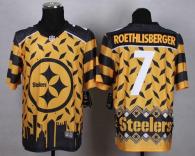 Nike Pittsburgh Steelers #7 Ben Roethlisberger Gold Men's Stitched NFL Elite Noble Fashion Jersey