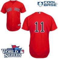 Boston Red Sox #11 Clay Buchholz Red Cool Base 2013 World Series Patch Stitched MLB Jersey