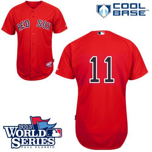 Boston Red Sox #11 Clay Buchholz Red Cool Base 2013 World Series Patch Stitched MLB Jersey
