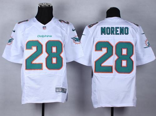 Nike Miami Dolphins #28 Knowshon Moreno White Men's Stitched NFL New Elite Jersey