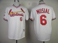 St Louis Cardinals #6 Stan Musial White 1982 Turn Back The Clock Stitched MLB Jersey