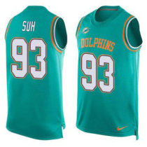 Nike Miami Dolphins -93 Ndamukong Suh Aqua Green Team Color Stitched NFL Limited Tank Top Jersey Nike Miami Dolphins -93 Ndamukong Suh Aqua Green Team Color Stitched NFL Limited Tank Top Jersey