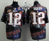 Nike New England Patriots -12 Tom Brady Team Color Super Bowl XLIX Mens Stitched NFL Elite Fanatical