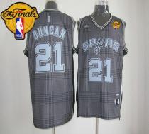 San Antonio Spurs -21 Tim Duncan Black Rhythm Fashion Finals Patch Stitched NBA Jersey
