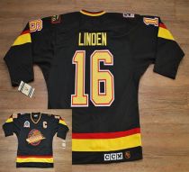 Vancouver Canucks -16 Trevor Linden Stitched Black CCM Throwback Vintage NHL Jersey