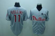 Philadelphia Phillies #11 Jimmy Rollins Stitched Grey MLB Jersey Philadelphia Phillies #11 Jimmy Rollins Stitched Grey MLB Jersey