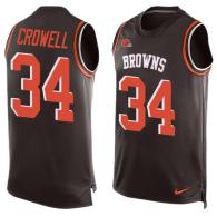 Nike Browns -34 Isaiah Crowell Brown Team Colors Stitched NFL Limited Tank Top Jersey