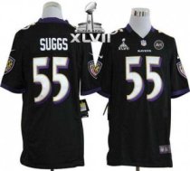Nike Ravens -55 Terrell Suggs Black Alternate Super Bowl XLVII Stitched NFL Game Jersey Nike Ravens -55 Terrell Suggs Black Alternate Super Bowl XLVII Stitched NFL Game Jersey