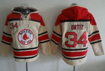 Boston Red Sox #34 David Ortiz Cream Sawyer Hooded Sweatshirt MLB Hoodie Boston Red Sox #34 David Ortiz Cream Sawyer Hooded Sweatshirt MLB Hoodie