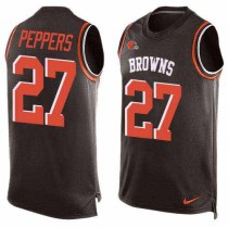 Nike Browns -27 Jabrill Peppers Brown Team Color Stitched NFL Limited Tank Top Jersey Nike Browns -27 Jabrill Peppers Brown Team Color Stitched NFL Limited Tank Top Jersey