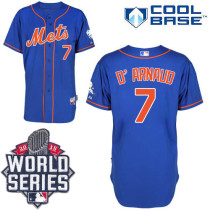 New York Mets -7 Travis d Arnaud Blue Alternate Home Cool Base W 2015 World Series Patch Stitched ML