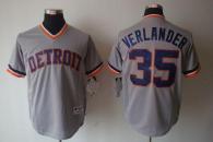 Detroit Tigers -35 Justin Verlander Grey 1970's Turn Back The Clock Stitched MLB Jersey