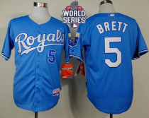 Kansas City Royals -5 George Brett Light Blue Alternate Cool Base W 2015 World Series Patch Stitched Kansas City Royals -5 George Brett Light Blue Alternate Cool Base W 2015 World Series Patch Stitched
