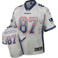 Nike New England Patriots -87 Rob Gronkowski Grey Mens Stitched NFL Elite Drift Fashion Jersey