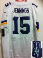 2013 New Minnesota Vikings -15 Greg Jennings White Jerseys(Signed Elite)