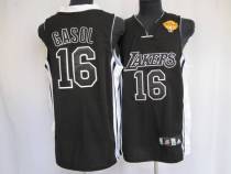 Los Angeles Lakers -16 Pau Gasol Stitched Black Shadow Final Patch NBA Jersey Los Angeles Lakers -16 Pau Gasol Stitched Black Shadow Final Patch NBA Jersey