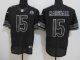 Nike Bears -15 Brandon Marshall Black Shadow With Hall of Fame 50th Patch Stitched NFL Elite Jersey
