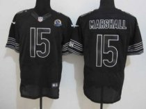 Nike Bears -15 Brandon Marshall Black Shadow With Hall of Fame 50th Patch Stitched NFL Elite Jersey Nike Bears -15 Brandon Marshall Black Shadow With Hall of Fame 50th Patch Stitched NFL Elite Jersey