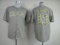 Chicago Cubs -13 Starlin Castro Grey USMC Cool Base Stitched MLB Jersey