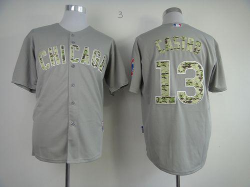 Chicago Cubs -13 Starlin Castro Grey USMC Cool Base Stitched MLB Jersey