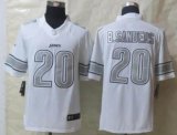 Nike Detroit Lions -20 Barry Sanders White NFL Limited Platinum Jersey