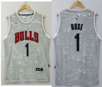 Chicago Bulls -1 Derrick Rose Grey City Light Stitched NBA Jersey Chicago Bulls -1 Derrick Rose Grey City Light Stitched NBA Jersey