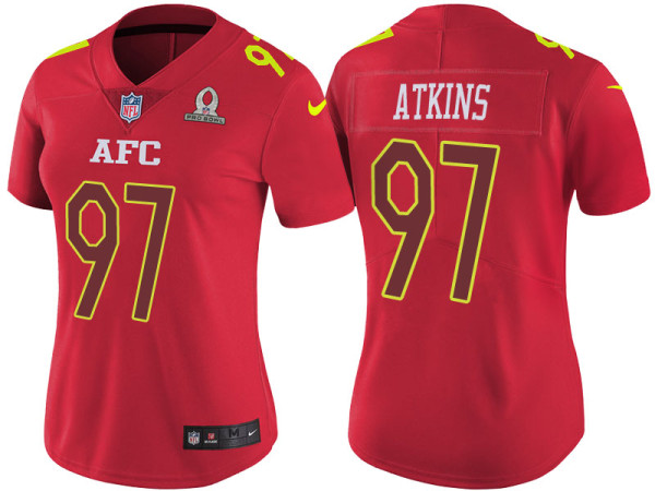 WOMEN'S AFC 2017 PRO BOWL CINCINNATI BENGALS #97 GENO ATKINS RED GAME JERSEY