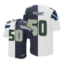 Nike Seahawks -50 KJ Wright White Steel Blue Stitched NFL Elite Split Jersey Nike Seahawks -50 KJ Wright White Steel Blue Stitched NFL Elite Split Jersey