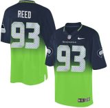Nike Seahawks -93 Jarran Reed Steel Blue Green Stitched NFL Elite Fadeaway Fashion Jersey