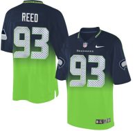 Nike Seahawks -93 Jarran Reed Steel Blue Green Stitched NFL Elite Fadeaway Fashion Jersey