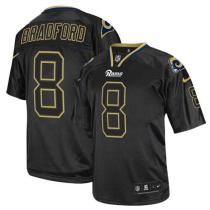 Nike St Louis Rams -8 Sam Bradford Lights Out Black Men's Stitched NFL Elite Jersey