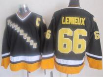 Pittsburgh Penguins -66 Mario Lemieux Black Yellow CCM Throwback Stitched NHL Jersey Pittsburgh Penguins -66 Mario Lemieux Black Yellow CCM Throwback Stitched NHL Jersey