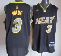 Miami Heat -3 Dwyane Wade Black Electricity Fashion Stitched NBA Jersey Miami Heat -3 Dwyane Wade Black Electricity Fashion Stitched NBA Jersey