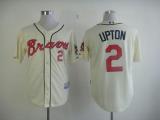 Atlanta Braves #2 BJ Upton Cream Alternate Cool Base Stitched MLB Jersey