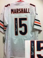Nike Bears -15 Brandon Marshall White Stitched NFL Elite Autographed Jersey