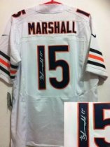 Nike Bears -15 Brandon Marshall White Stitched NFL Elite Autographed Jersey Nike Bears -15 Brandon Marshall White Stitched NFL Elite Autographed Jersey