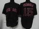 Boston Red Sox #15 Dustin Pedroia Black Fashion Stitched MLB Jersey