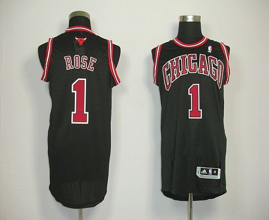 Revolution 30 Chicago Bulls -1 Derrick Rose Black Stitched NBA Jersey