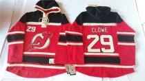 New Jersey Devils -29 Ryane Clowe Red Sawyer Hooded Sweatshirt Stitched NHL Jersey New Jersey Devils -29 Ryane Clowe Red Sawyer Hooded Sweatshirt Stitched NHL Jersey