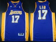 Revolution 30 Los Angeles Lakers #17 Jeremy Lin Purple Stitched Youth NBA Jersey