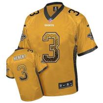 Nike New Orleans Saints #3 Bobby Hebert Gold Men's Stitched NFL Elite Drift Fashion Jersey Nike New Orleans Saints #3 Bobby Hebert Gold Men's Stitched NFL Elite Drift Fashion Jersey