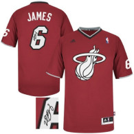 Autographed Miami Heat -6 LeBron James Christmas Day Swingman Red Jersey
