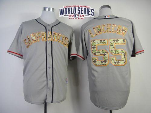San Francisco Giants #55 Tim Lincecum Grey USMC Cool Base W 2014 World Series Patch Stitched MLB Jer